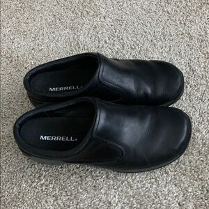 Merrell clogs leather and leather black size 7.5